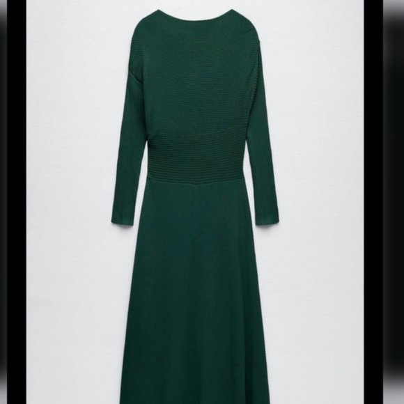 Asymmetric green Zara dress, size S - Picture 7 of 7